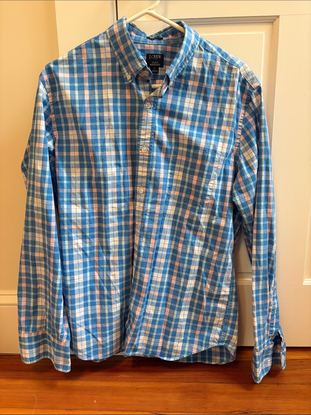 J. Crew Men's Blue Plaid Button-Down Shirt